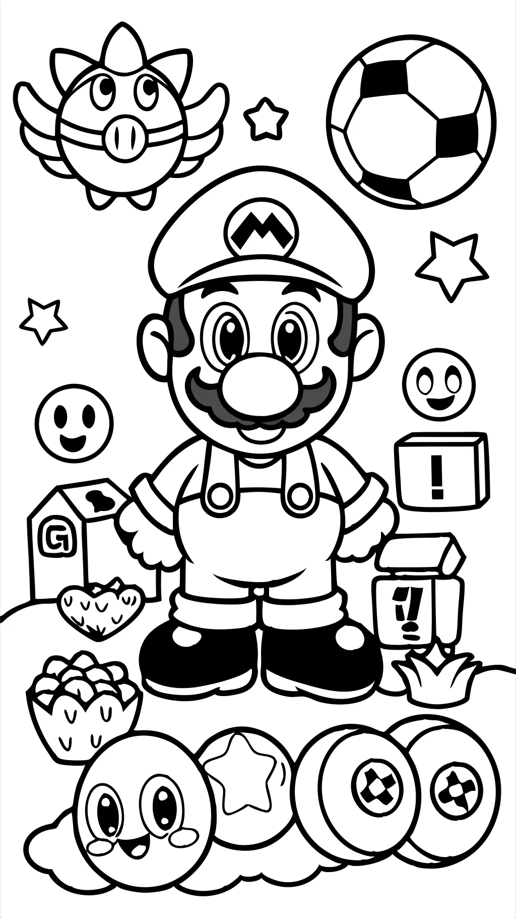 coloring pages of super mario